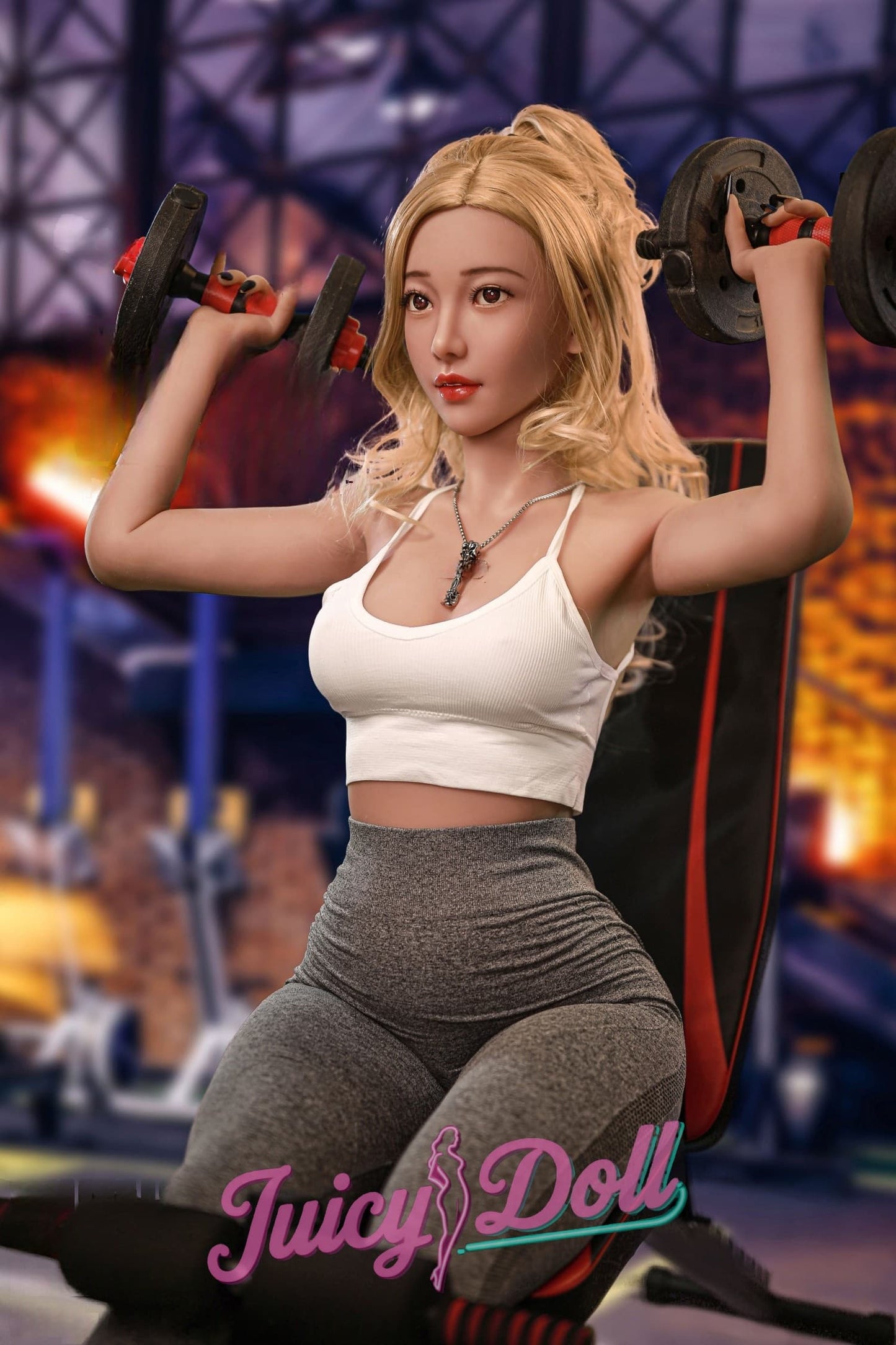 Linda, 160 cm, Körbchengröße D, im Fitnessstudio